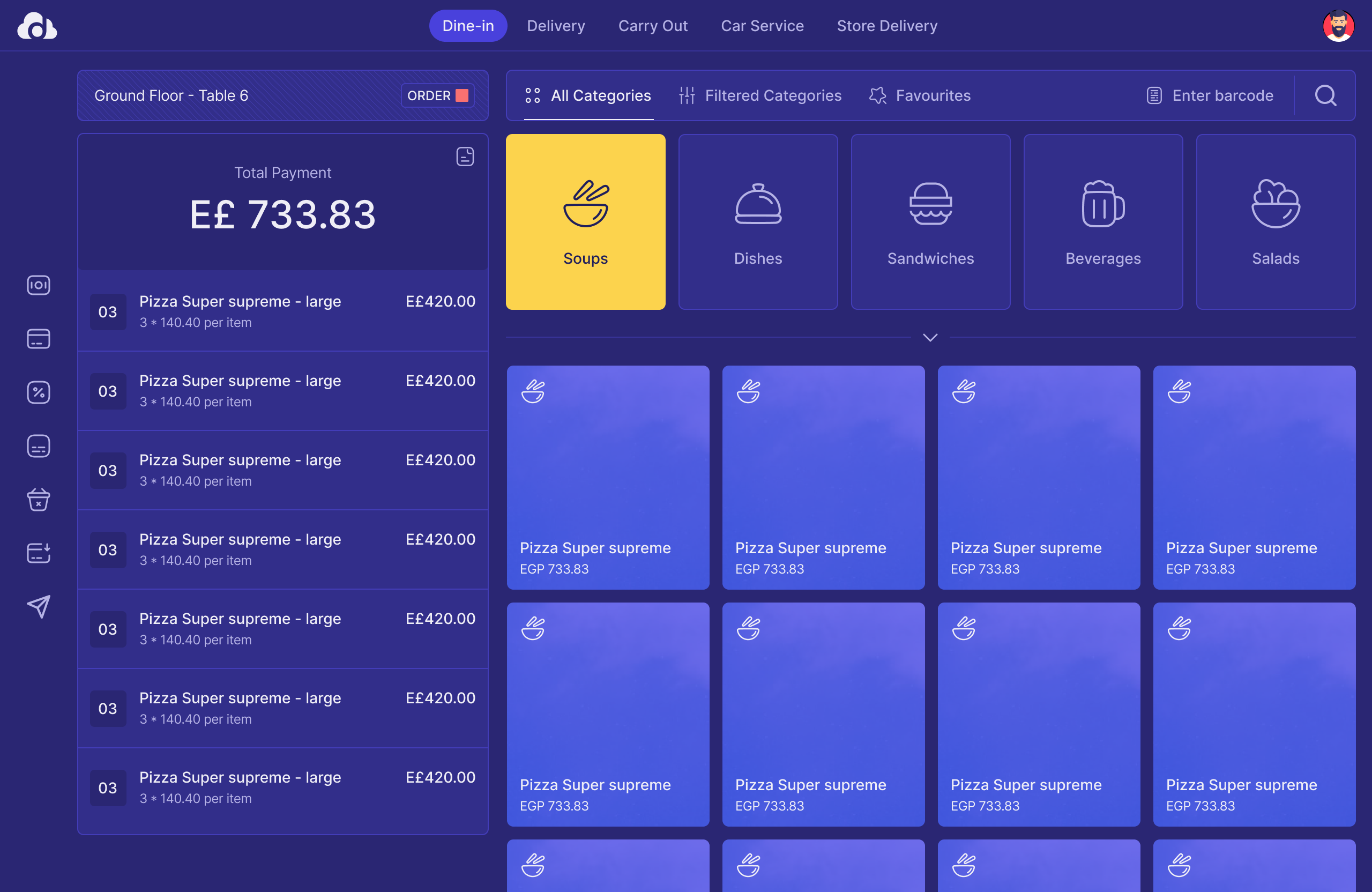 Order Taking - POS Tablet